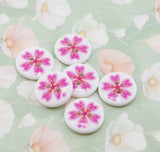 Tropical Flower Printed 2-Hole Round Buttons