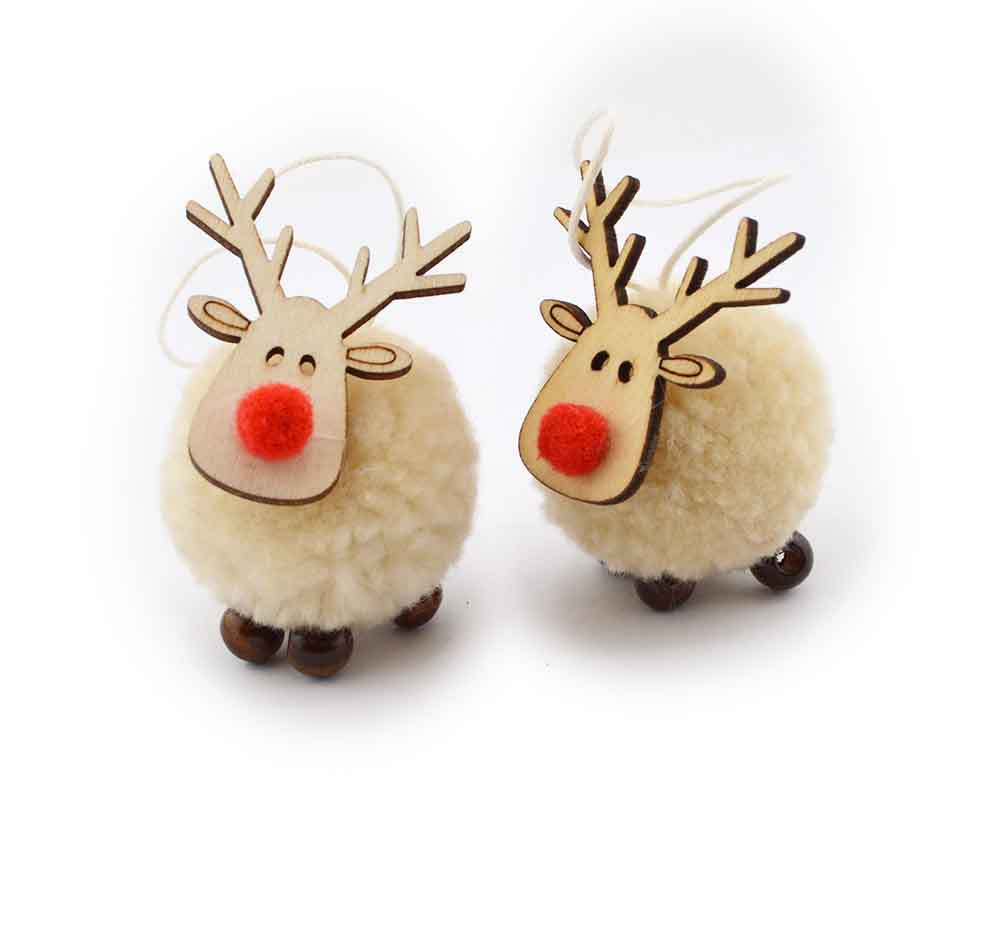 Fluffy Woodland Deer Hanging Ornament