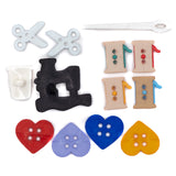 Sewing hobby themed craft buttons and embellishments for crafting and sewing projects
