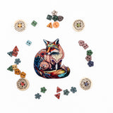 dark forest fox themed craft sewing buttons and charm