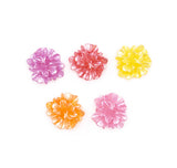 Resin 3D flowers in spring colors with pearl finish