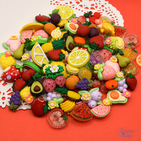 Assortment of fruit themed craft embellishments 