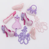 Shop till you drop! Perfect for the everyday shopaholic. Create adorable accents for girl’s purses, tutus, sunglasses, bags and more.