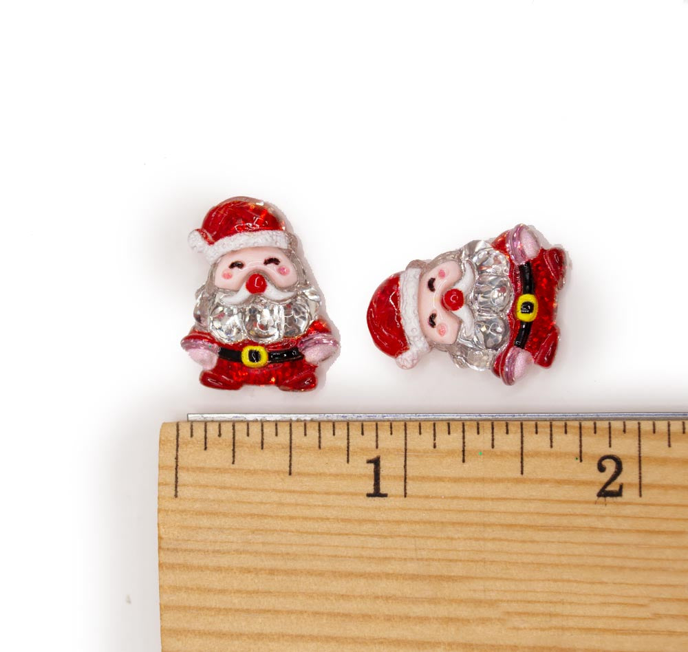 Glitter Santa Shapes Resin Flatback Embellishments