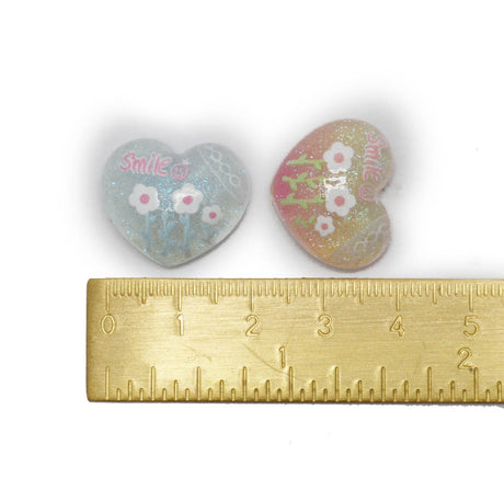 Shimmer Smile Heart Resin Craft Embellishment Pack