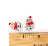 Glitter Snowman Shapes Resin Flatback Craft Embellishments