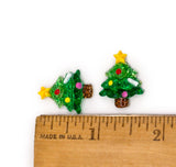Glitter Tree Shapes Christmas Resin Flatback Craft Embellishments