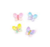 Pastel glitter flat back resin craft embellishments in the shape of large butterflies