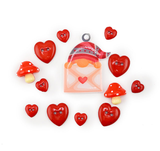 I Love You Gnome Craft Embellishments