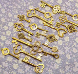 Key To My Heart Assorted Gold Keys 18 Pieces