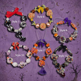 Handmade Beaded Halloween Mini Wreath Ornaments