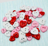 Valentine’s Day Heart Sew-Thru Button Assortment 80 pieces