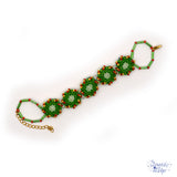 Handmade seed bracelet featuring a wreath inspired design