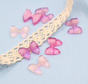flat back resin bow embellishments with pearl finish