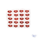 Red glittery lips pack, flat-back embellishments