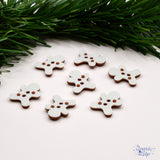 Gingerbread cookies with smiling faces 2-hole buttons for baking themed and holiday sewing and crafting