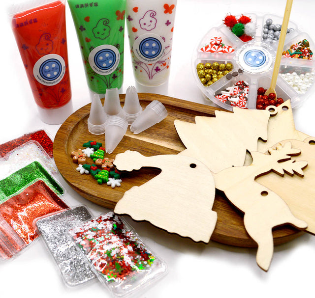Christmas Faux Icing Decoden Ornament Decorating Kit, 6 Ornaments