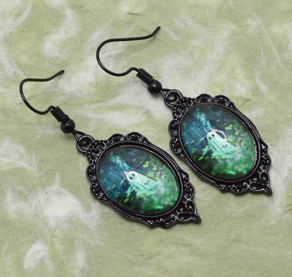 Zinc Alloy Glass Ghost Dangle Earrings