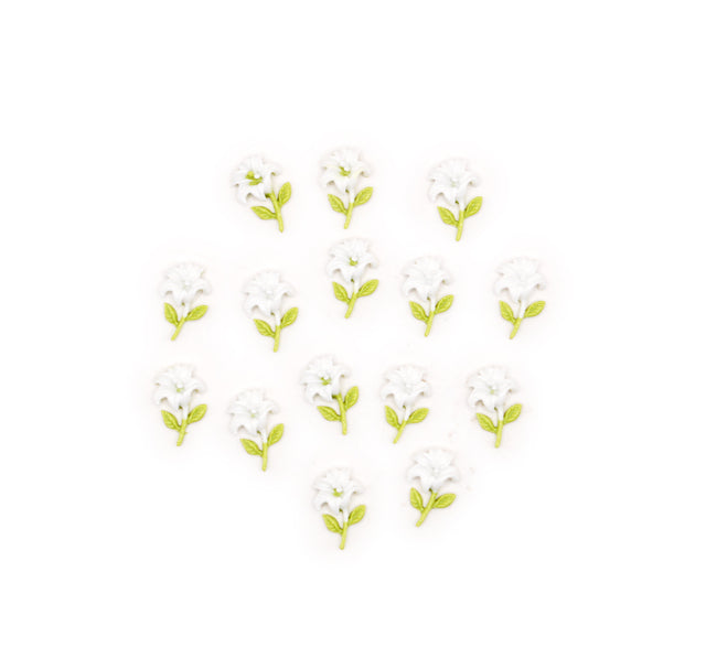Itty Bitty White Lily Glue-On Embellishments