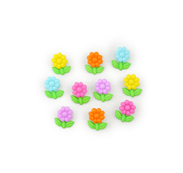 Tiny Jewel-Toned Daisy Button Pack