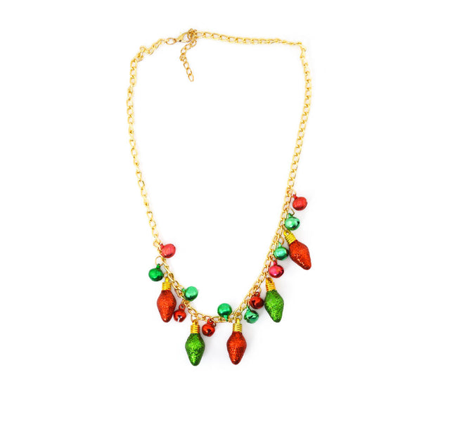 Festive Bells & Bulbs Pendant Necklace
