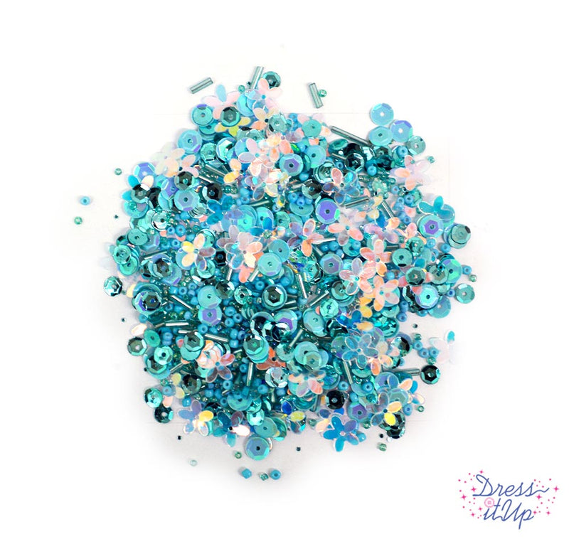 Sequins and Stardust Bead Shakers in Teal Tide