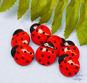 Bright red ladybugs are perfect for spring, summer and garden crafting