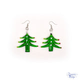 Christmas tree dangle earrings