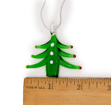 Lamp Work Tree Pendant Necklace