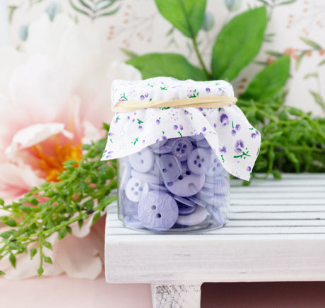Mini Color Jars in Lavender 70 Piece Button Assortment