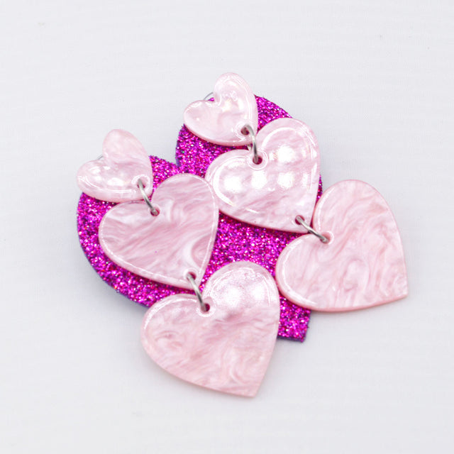 Heart Dangle Acrylic Earrings – Choose Your Style