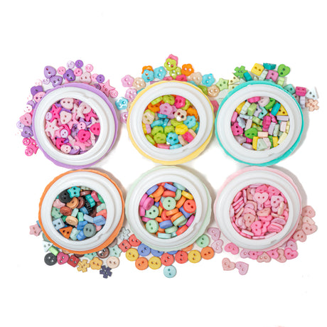 Macaron Sew Thru Button Six-Mix Set