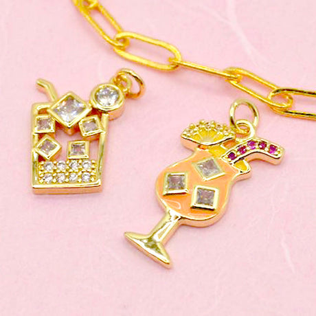 Mimosas in the Morning Brunch Charm Pair