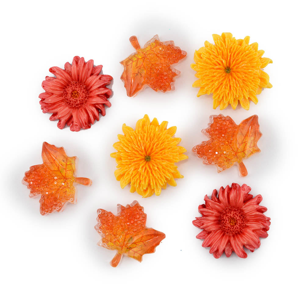 Marigold and Leaves Craft Embellishments