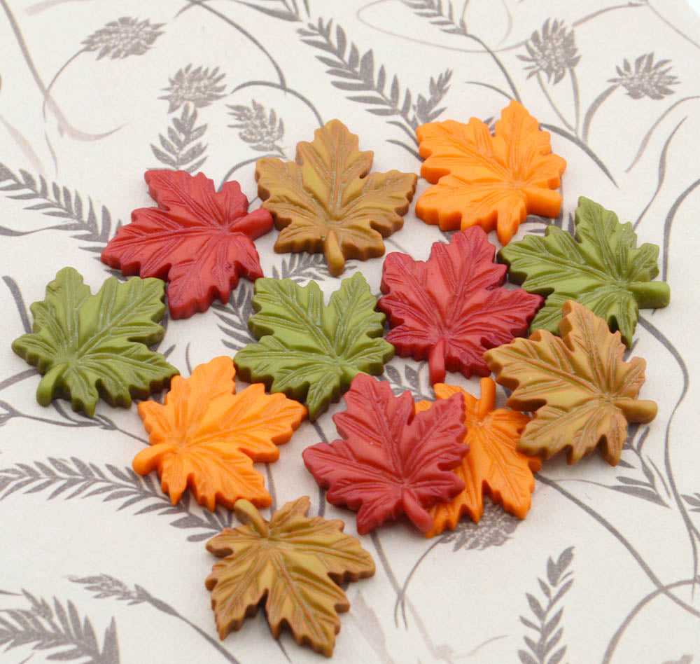 Autumn Matte Maple Leaves Craft Embellishment Pack