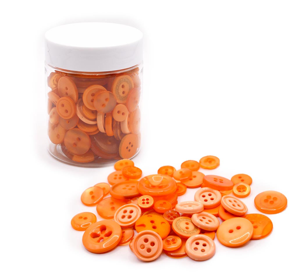 Mini Color Jars in Orange 70 Piece Button Assortment