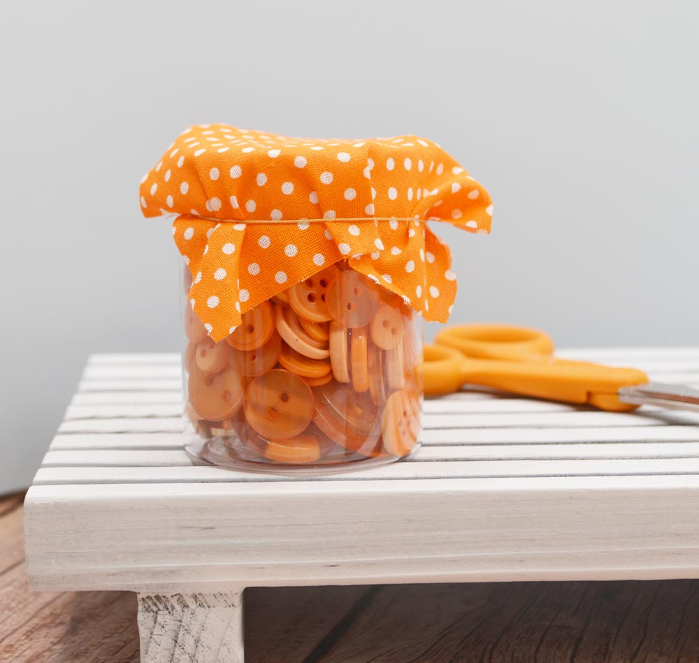 Mini Color Jars in Orange 70 Piece Button Assortment