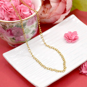 18K Gold Curb 12-Inch Necklace Chain
