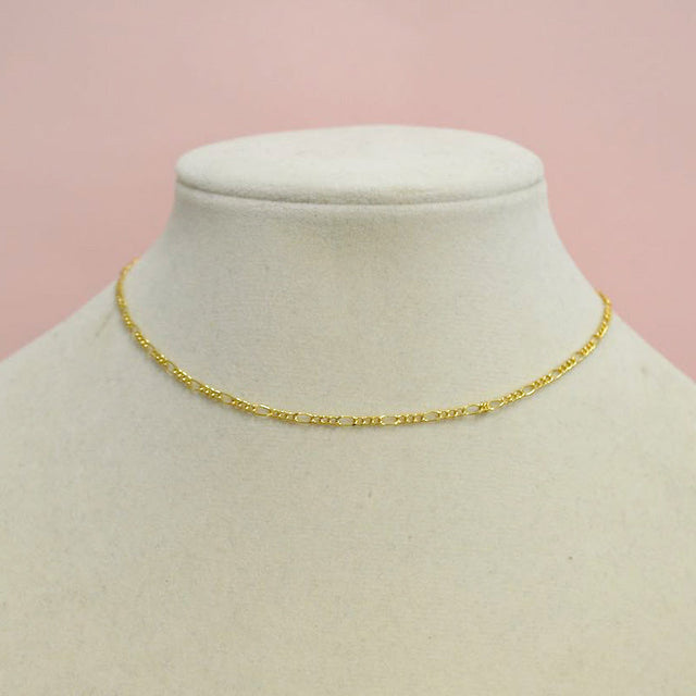 18K Gold Figaro 12-Inch Necklace Chain