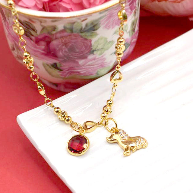18K Gold Heart 12-Inch Necklace Chain