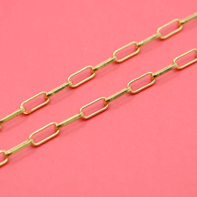 18K Gold Paperclip 12-Inch Necklace Chain