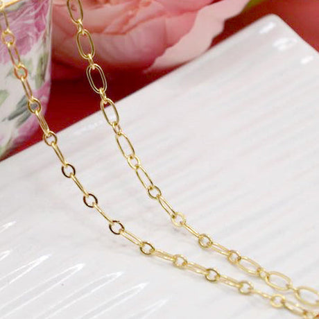 18K Gold Rolo 12-Inch Necklace Chain