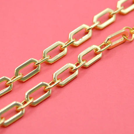 18K Gold Flat Paperclip 12-Inch Necklace Chain