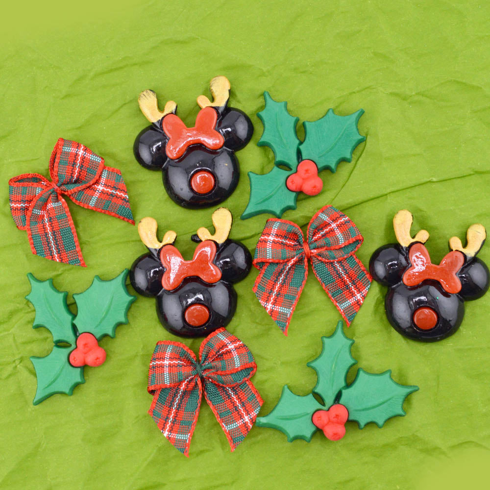 Merry Mouse Minnie Christmas Embellishment Mix