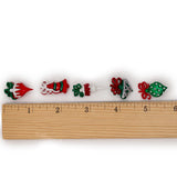 Holiday Ornaments 10pcs Sewing Shank Embellishments Red White Green Christmas Themed