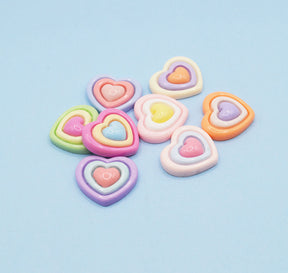 flat-back resin retro heart buttons for crafting