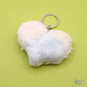 Fluffy pastel heart adds to backpack and keychain projects