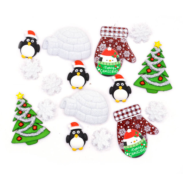 Penguin Holiday Fun Embellishment Pack 16 Pieces