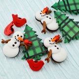 Pinetrees and Snowmen Winter Craft Embellishments