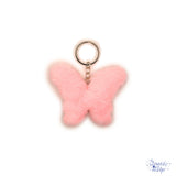 Fluffy pink butterfly adds to backpack and keychain projects